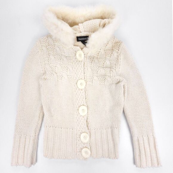 bebe | Sweaters | Vintage Bebe Angora Rabbit Fur Hoodie Wool Cardigan ...
